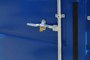 Closed Shipping Container Door Latch With Padlock